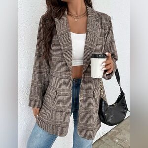 Shein Oversized Plaid Blazer